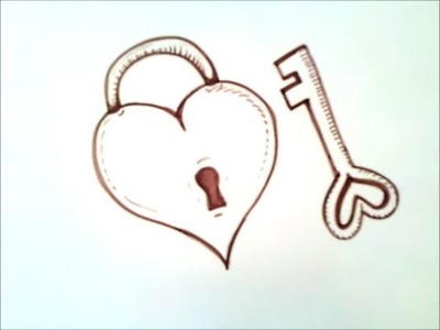 Como dibujar un corazon con una llave | como dibujar un corazon