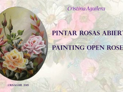 Pintar rosas abiertas. Painting open rose one-stroke