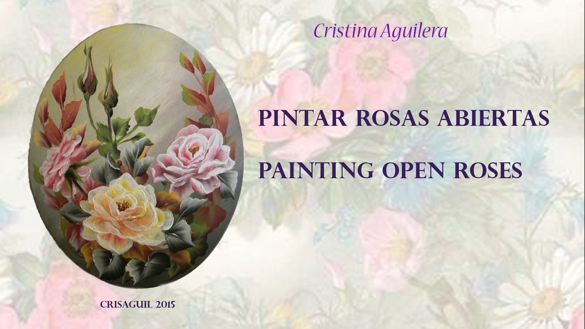 Pintar rosas abiertas. Painting open rose one-stroke