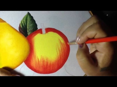 Pintura en tela manzana mantel #  6 con cony