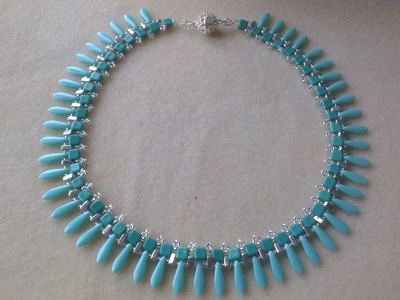 COLLAR PLATA Y VERDE TURQUESA-Turquoise and silver necklace