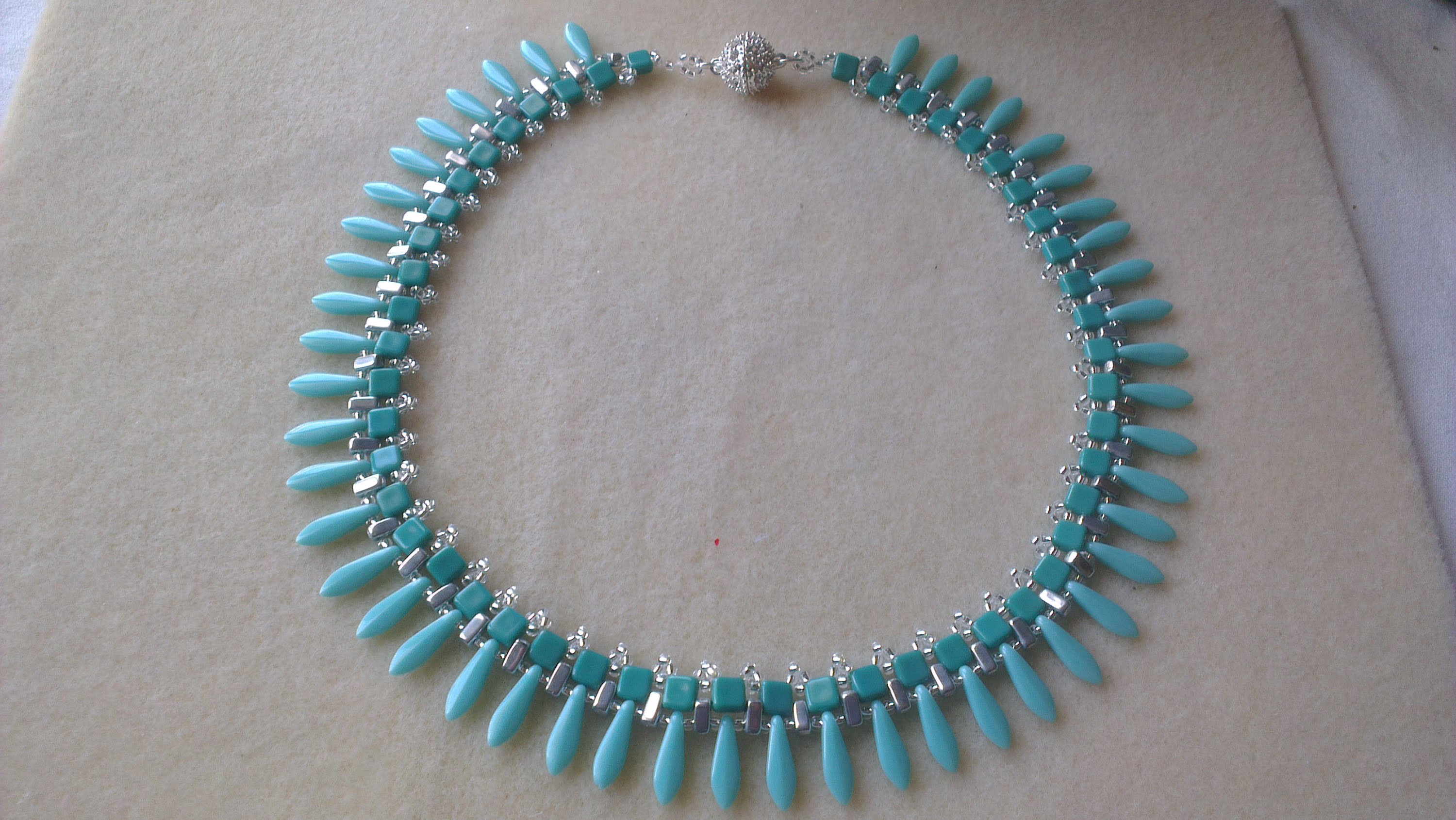 COLLAR PLATA Y VERDE TURQUESA-Turquoise and silver necklace