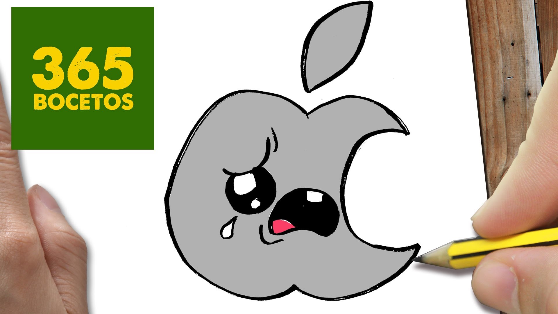 COMO DIBUJAR LOGO APPLE KAWAII PASO A PASO - Dibujos kawaii faciles - How to draw a logo APPLE