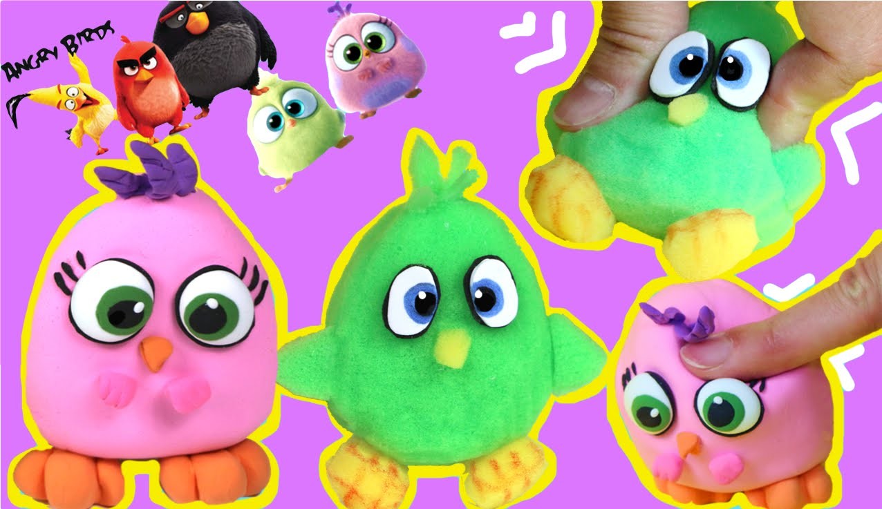 DIY Squishy anti-stress ball de Angry Birds con masa elástica