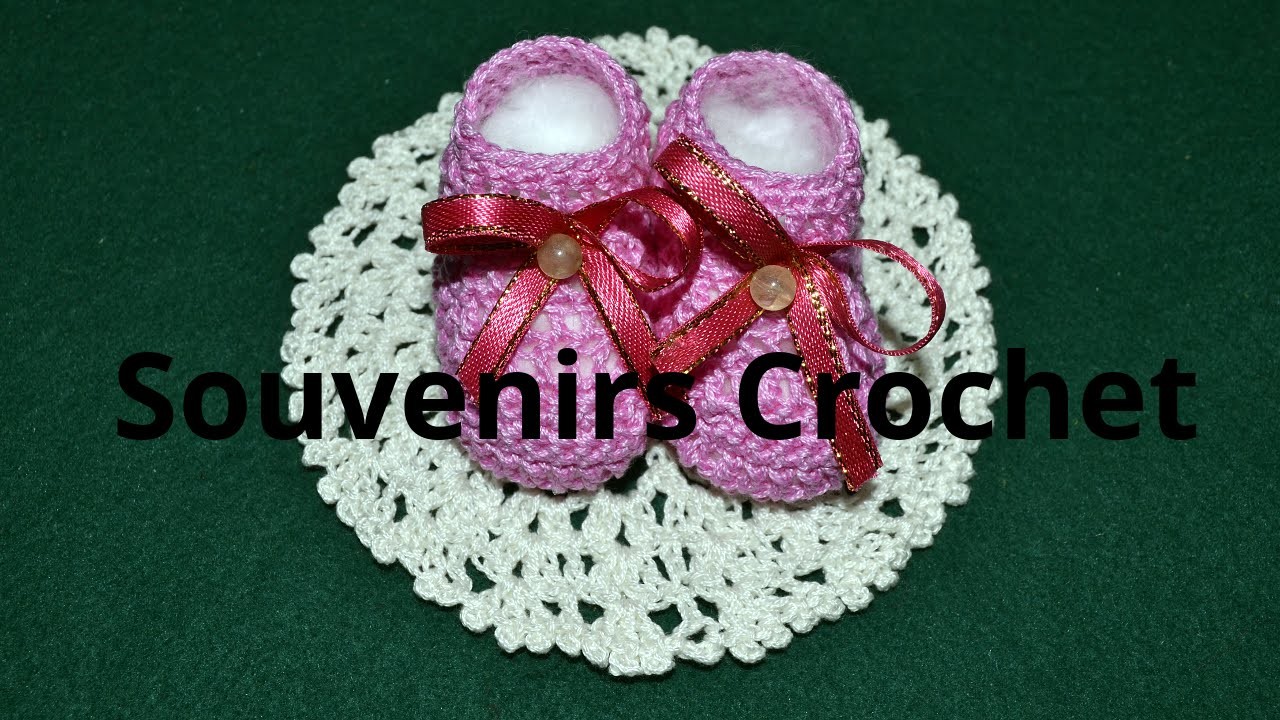 Souvenirs Escarpines en tejido crochet tutorial paso a paso.