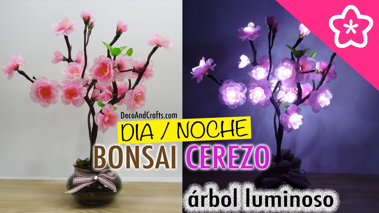 Arbol decorativo con Luces LED Bonsai de Cerezo - DecoAndCrafts