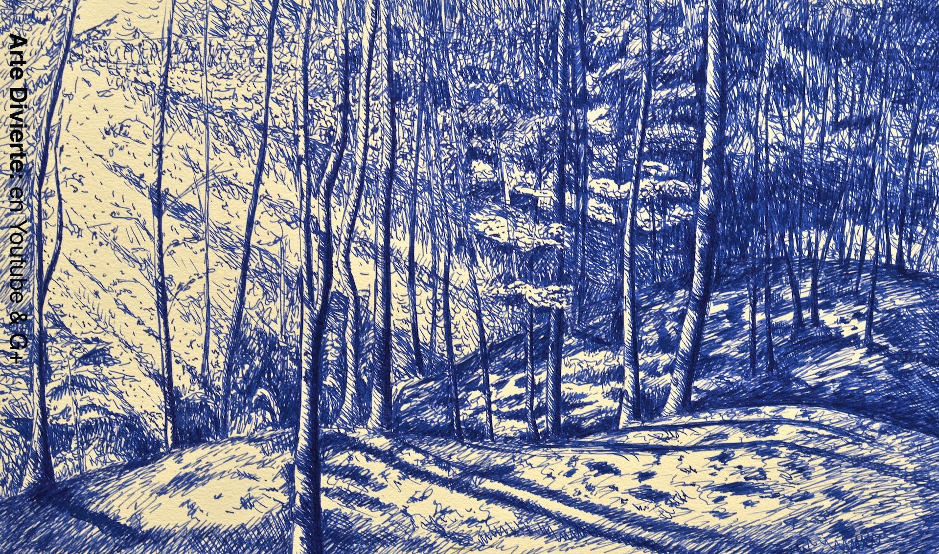 Cómo dibujar un bosque realista con pluma fuente- Arte divierte.