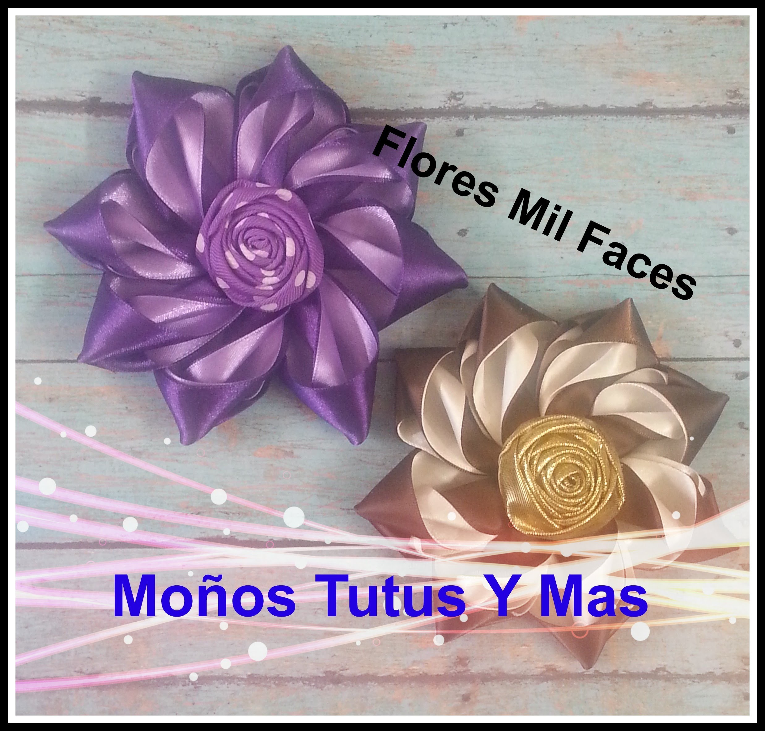 Como hacer FLOR MIL FACE Paso a Paso SATIN FLOWER HAIR BOW DIY How To Tutorial PAP