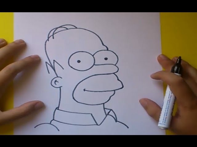 Como dibujar a Homer simpson paso a paso - Los Simpsons | How to draw Homer simpson - The Simpsons