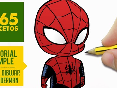 COMO DIBUJAR A SPIDERMAN Kawaii  PASO A PASO - Dibujar kawaii facil - How to draw Spiderman