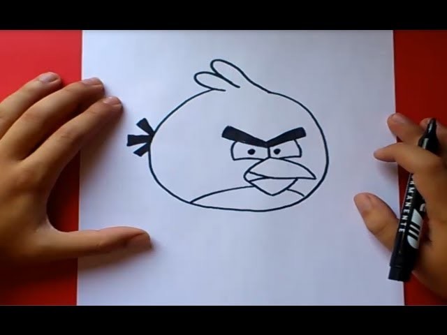 Como dibujar el pajaro rojo paso a paso - Angry birds | How to draw the red bird - Angry birds