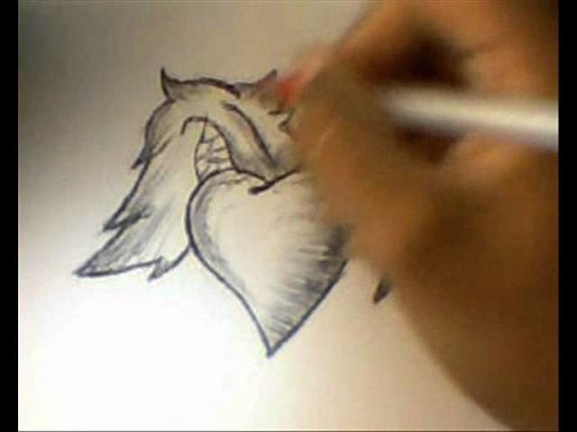 Como dibujar un corazon con alas a lapicero (super facil)