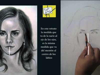Cómo dibujar un retrato realista ( parte 1 ) con Carbón - Emma Watson - proporciones