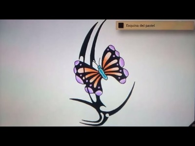 Como dibujar una mariposa tribal - Art Academy Atelier Wii U | How to draw a tribal butterfly