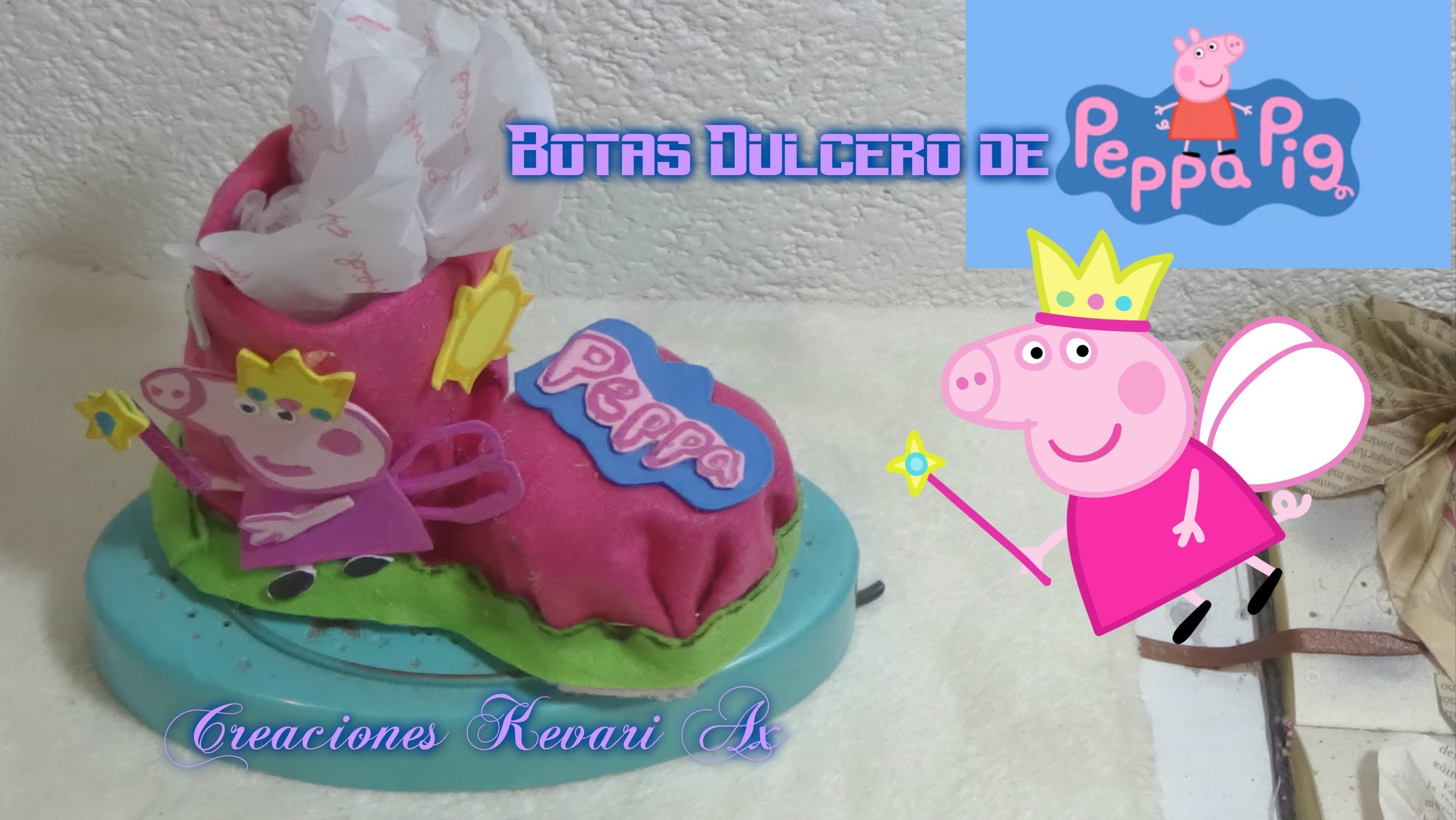 Bota Dulcero de Peppa Pig con material reciclado Botellas plásticas