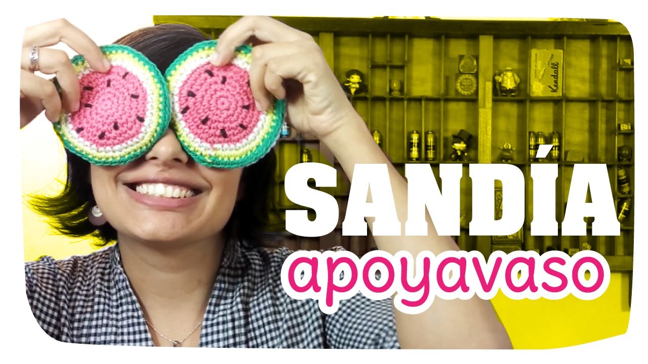 Apoya vasos Sandía - Tejido Kawaii #02