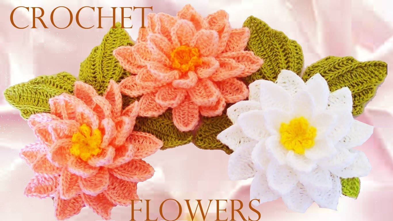 Como tejer flores fácil y rápido en una sola tira con hojas - How to make knitting crochet flowers