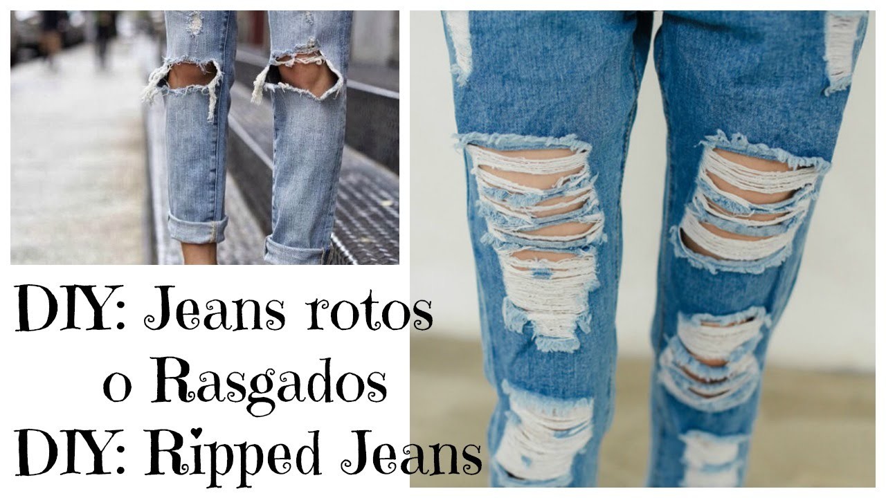 DIY: Como Rasgar tus Jeans - Super facil.  DIY: Ripped Jeans - EASY
