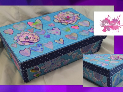 DIY. Caja de zapatos decorada. . Decorated shoebox