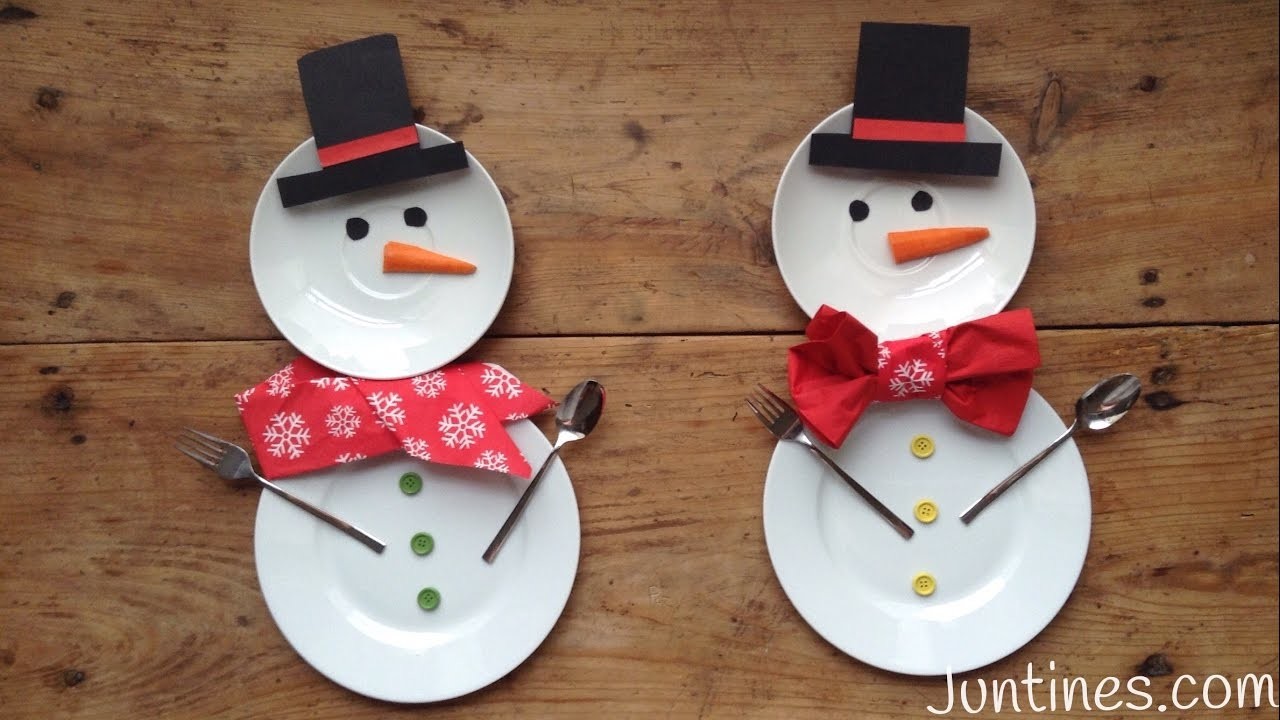 Mesa de NAVIDAD con muñecos de nieve | Decoraciones navideñas DIY