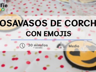 Cómo hacer posavasos de corcho con emojis · Handfie DIY