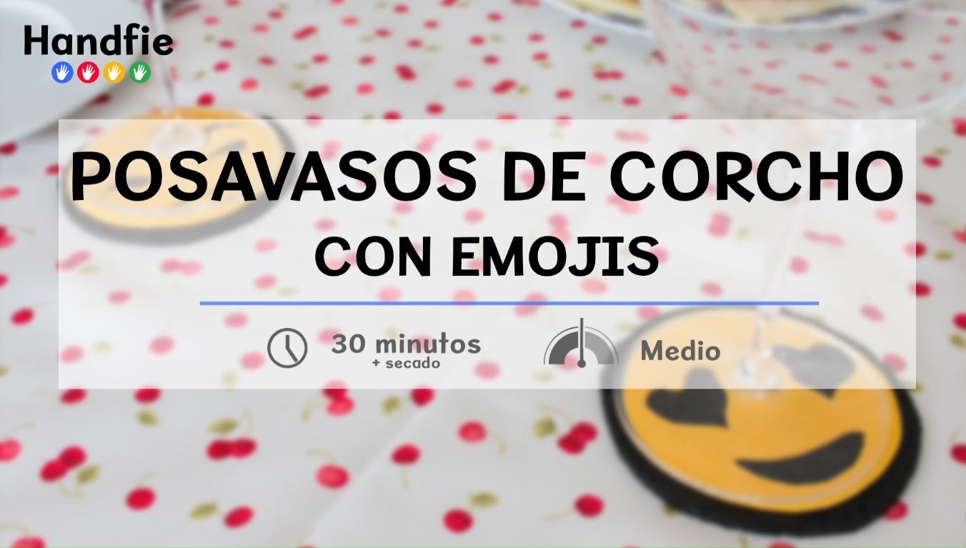 Cómo hacer posavasos de corcho con emojis · Handfie DIY