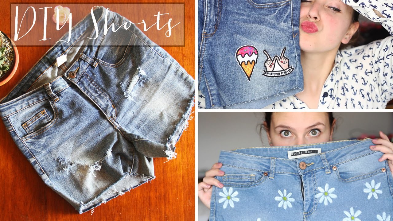 DIY Shorts - Con parches, pintados y deshilachados | Carolina Llano