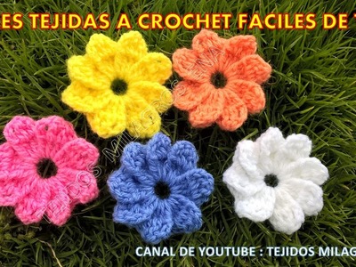Flores tejidas a crochet fáciles de tejer # 7