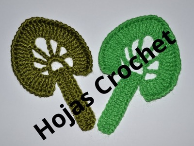 Hojas decorativas en tejido crochet tutorial paso a paso.