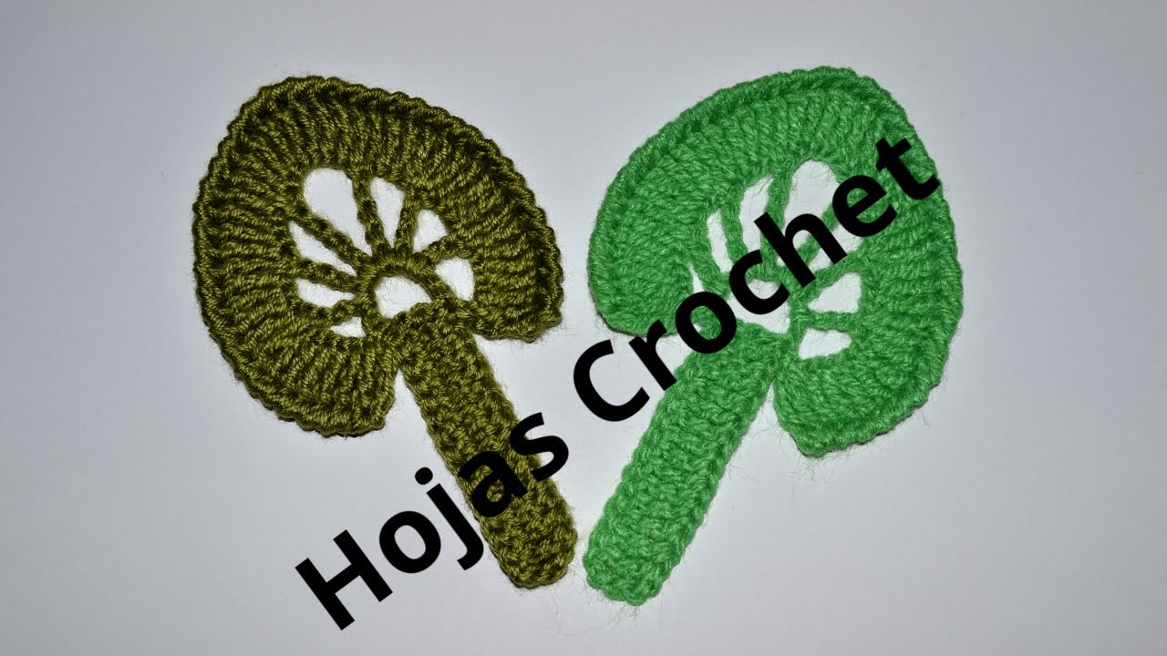 Hojas decorativas en tejido crochet tutorial paso a paso.