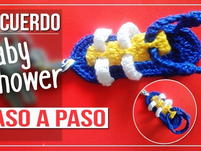 LLavero Sandalia- Tejido a Crochet Paso a paso Recuerdo para Bautizo o baby shower