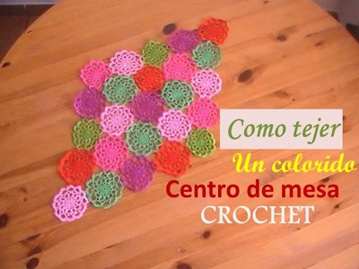 Como tejer un colorido centro de mesa a crochet (diestro)
