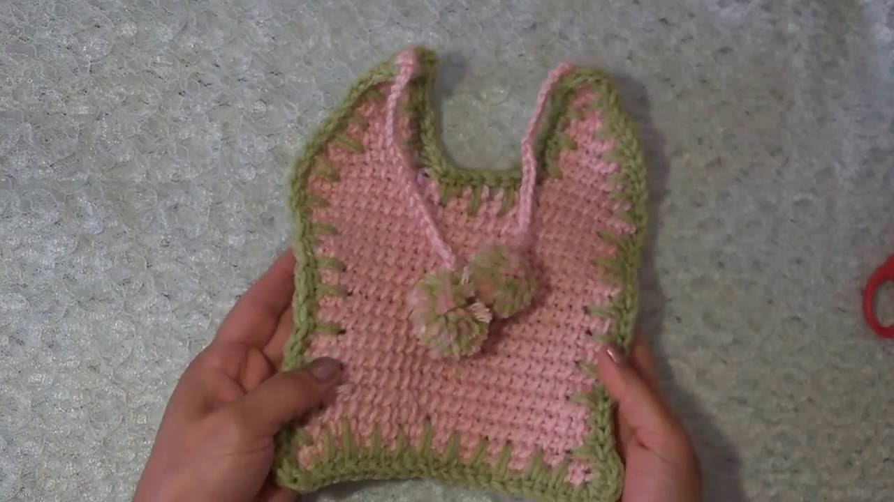 Babero de bebe tejido a crochet