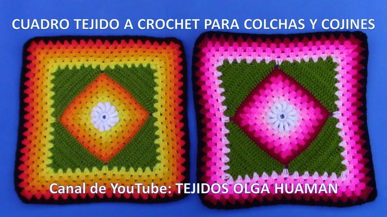 Cuadro Tejido a Crochet # 20 PARTE 1 para Colchas y Cojines