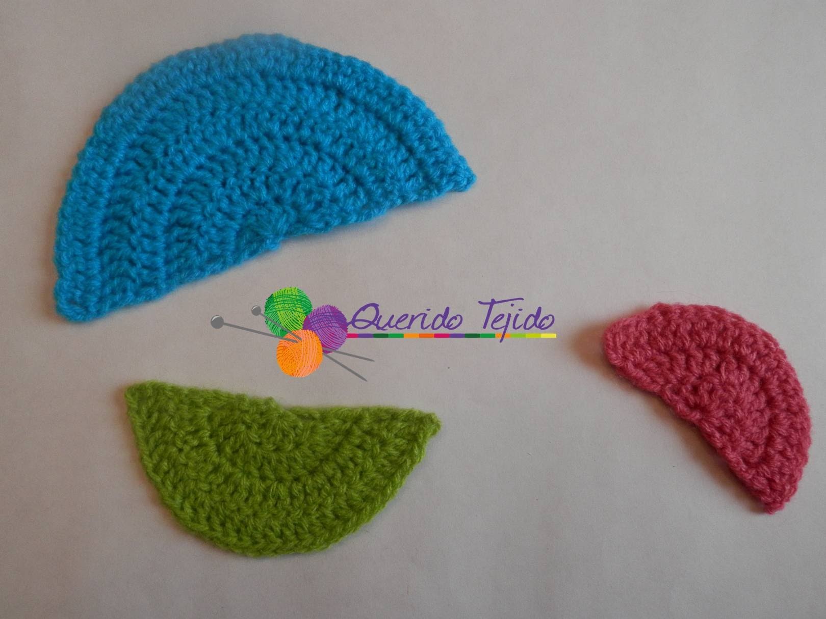 Medio círculo a crochet - How to crochet a half circle ENGLISH SUB
