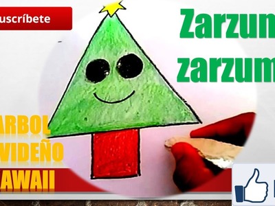 COMO DIBUJAR UN ARBOL NAVIDEÑO KAWAII FACIL Y RAPIDO DIY SERIE 1