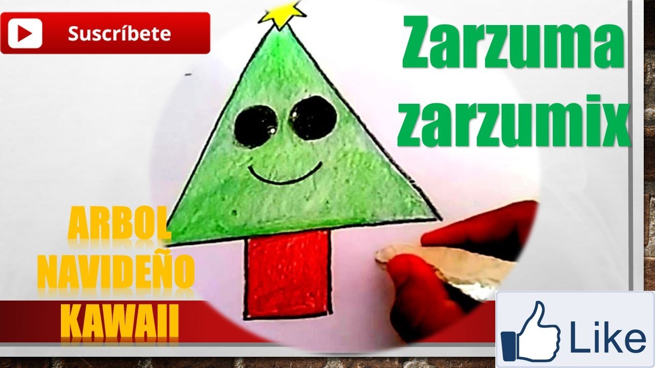 COMO DIBUJAR UN ARBOL NAVIDEÑO KAWAII FACIL Y RAPIDO DIY SERIE  1