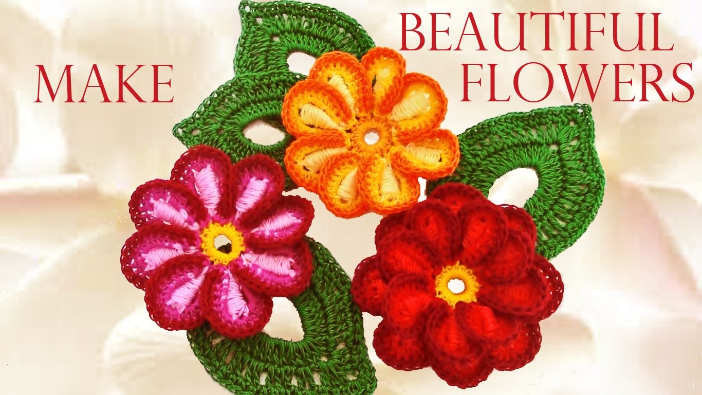 Como tejer fácil y rápido las mas hermosas flores - Make knitting very nice quick and easy