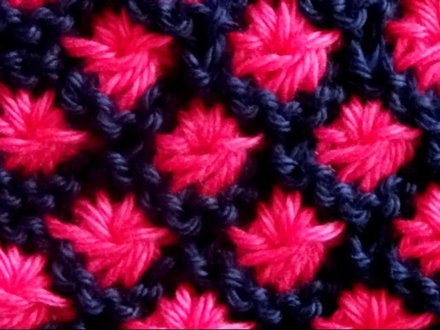 Cómo Tejer Flores en Colores-Knit Flowers in Colors 2 Agujas (363)