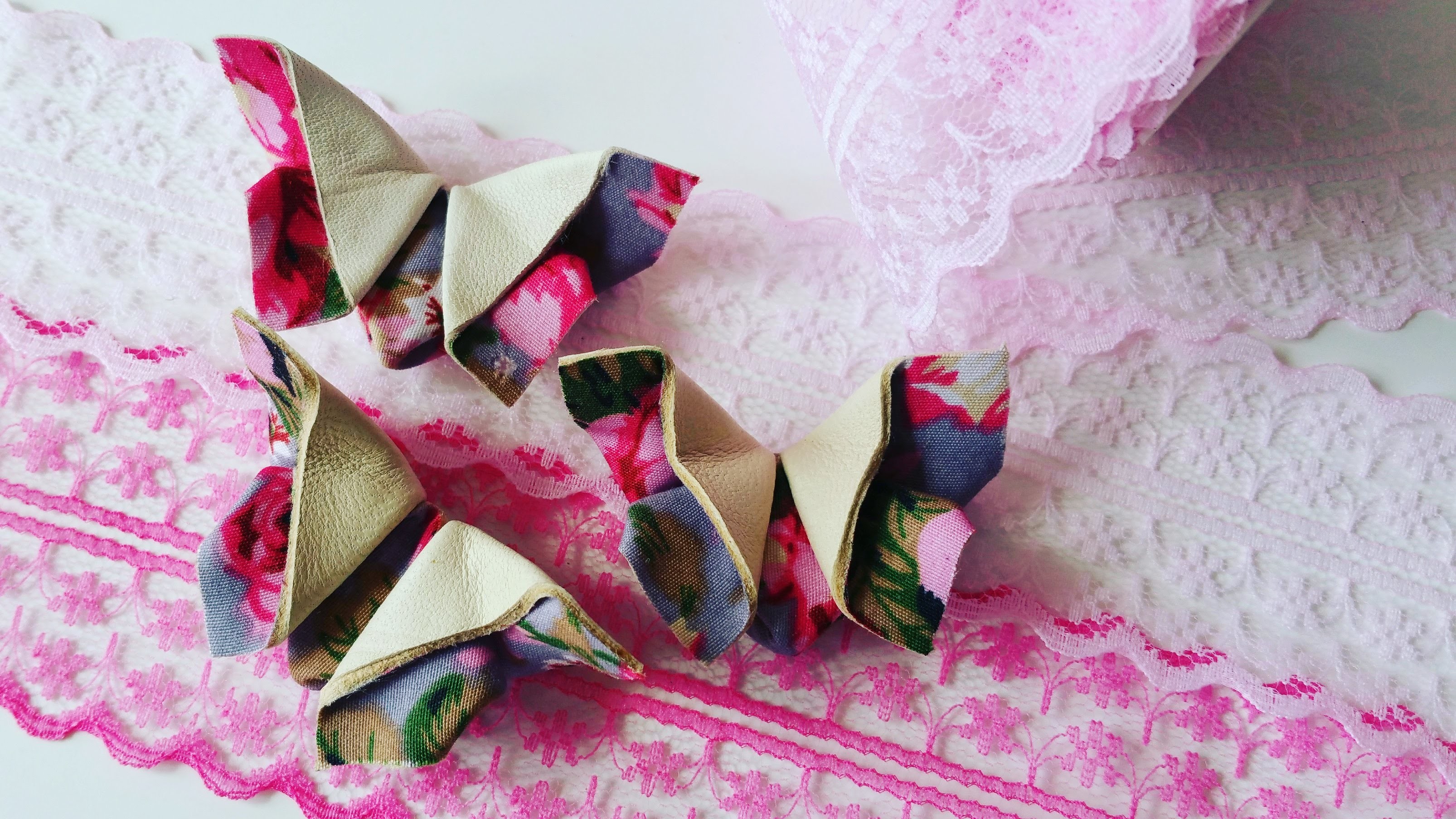 Como hacer mariposas de origami con cuero paso a paso. Diy Leather.