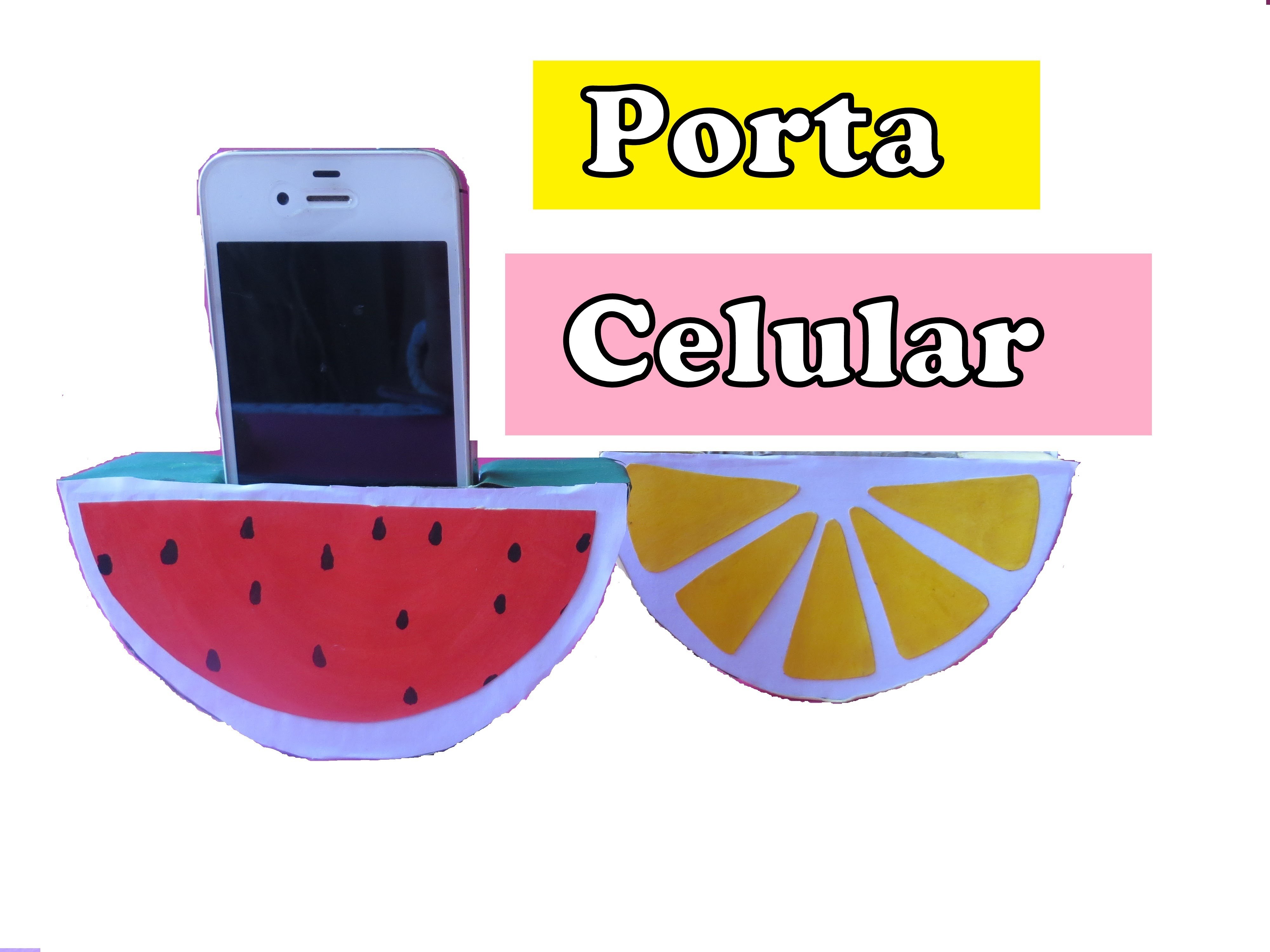 Porta celular frutas hecho con carton - muy facil y lindo - manualidades diy