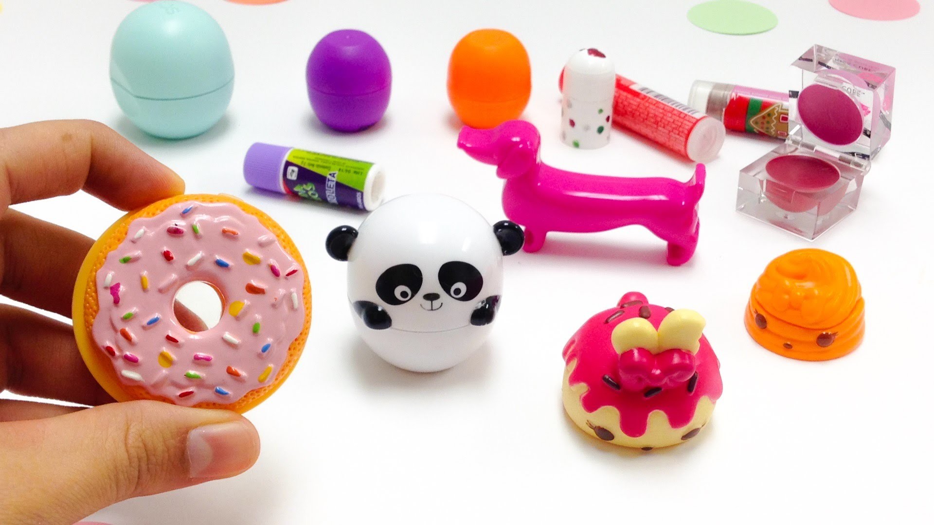BALSAMO LABIAL(dona,donut,panda,num noms,eos)kawaii. colección de balsamos