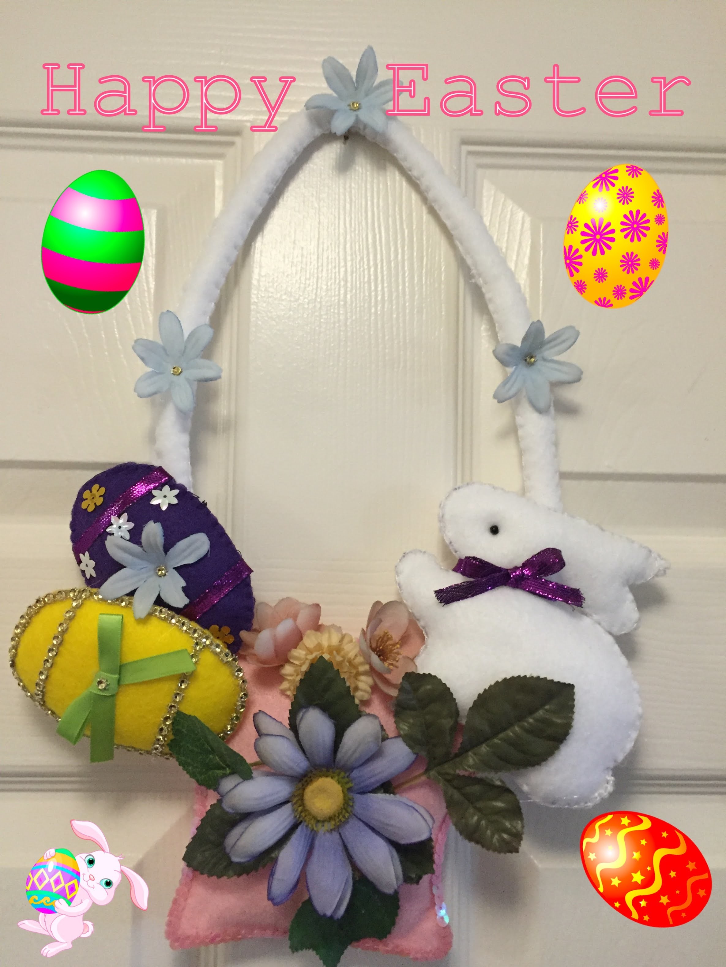 Diy:Manualidades de Pascua para la puerta (Happy Easter decoration)