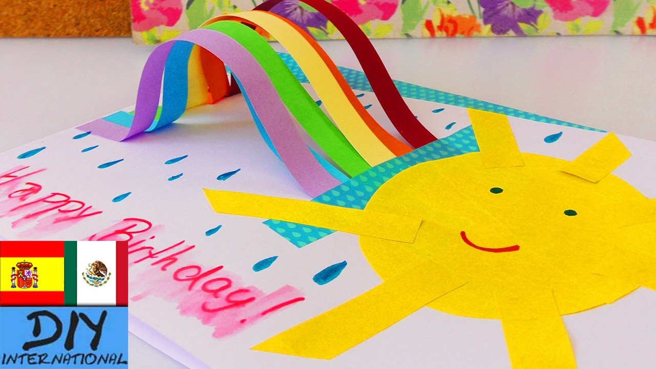 Tarjeta con arcoiris en 3D | Rainbow card | Idea fácil