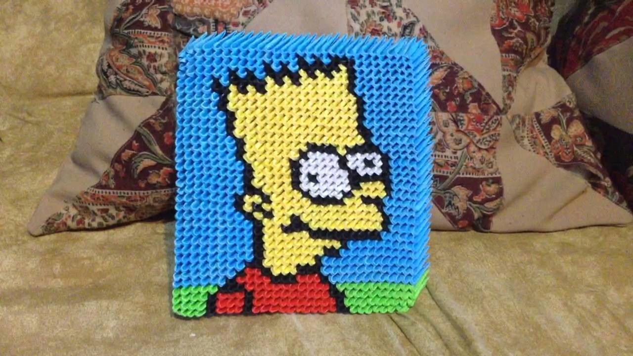 Cuadro de Bart Simpson en Origami 3D.