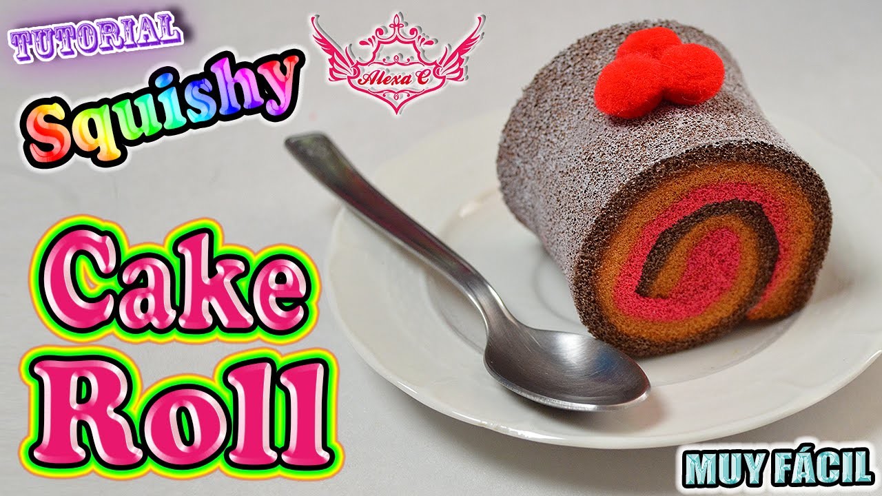 ♥ Tutorial: Cake Roll.Pastelito Squishy (Muy Fácil) ♥