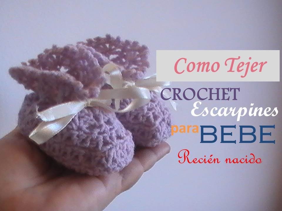Como tejer a crochet escarpines para recién nacidos (diestro)