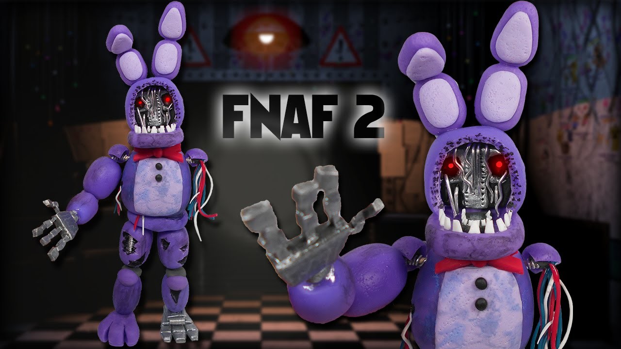 FNAF 2 ✰ WITHERED BONNIE Posable Figure Tutorial ✔ Polymer Clay ✔ Porcelana Fría