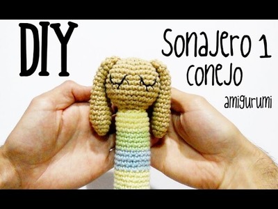DIY Sonajero 1 Conejito amigurumi crochet.ganchillo (tutorial)