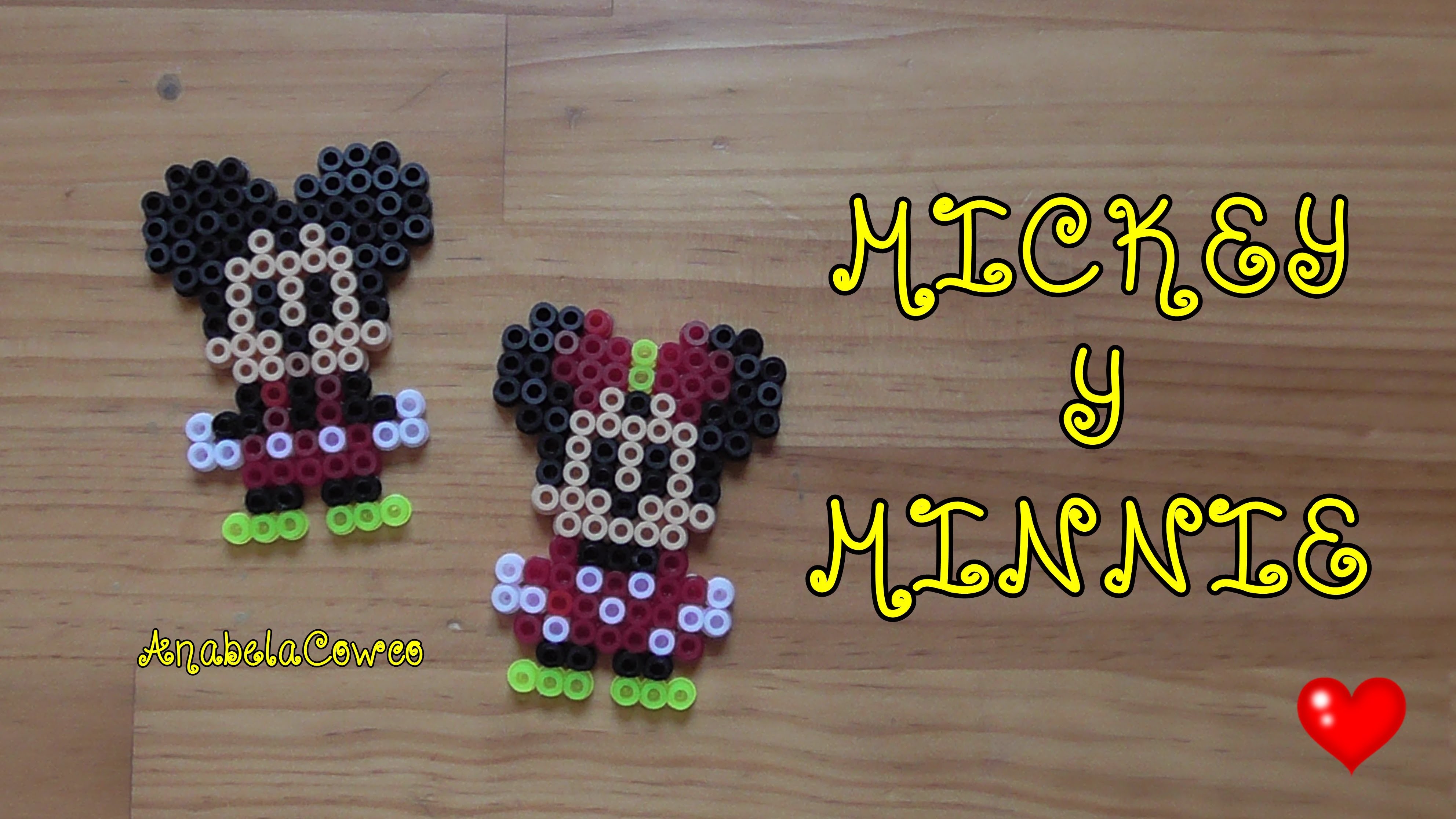 Mickey y Minnie MOUSE  de hama midi DIY Tutorial Cómo se hace